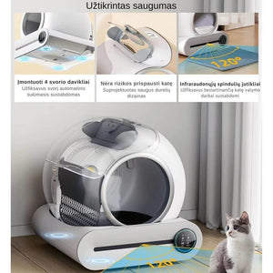 Automatinio kačių tualeto roboto TonePie saugumo sistema