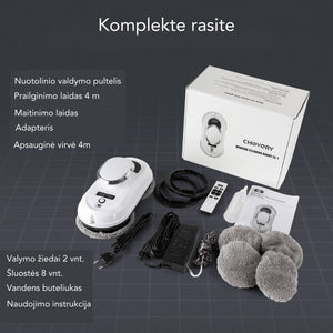 Langų valymo roboto chovery komplektacija
