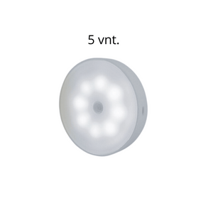 Šviestuvas su judesio davikliu šalta spalva