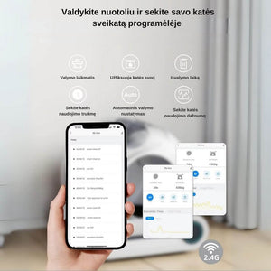 Automatinio kačių tualeto TonePie valdymas programėle