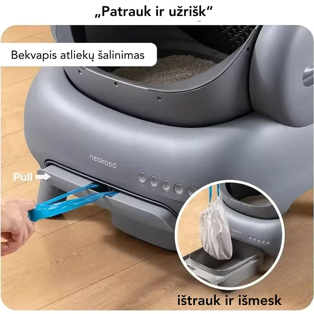 Automatinis kačių tualetas - bekvapis atliekų šalinimas