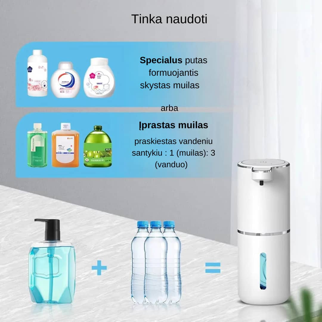 Koks muilas tinka automatiniam skysto muilo dozatoriui