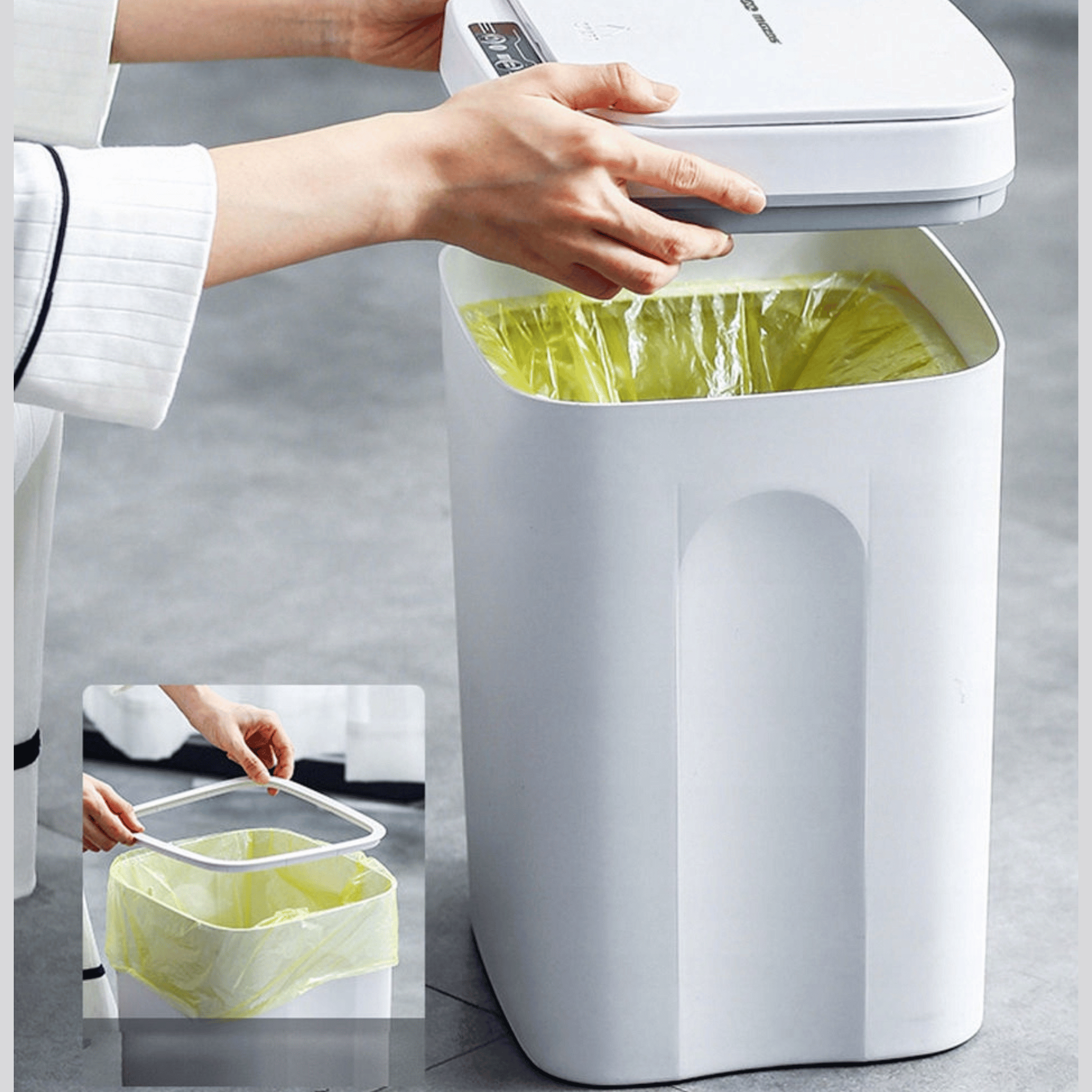 Automatine siuksliu deze maisui tvirtinimas