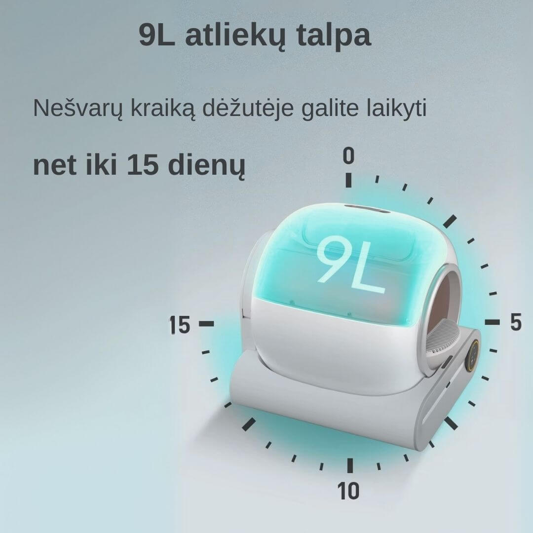 Automatinis kačių tualetas robotas TonePie švara iki 15 dienų