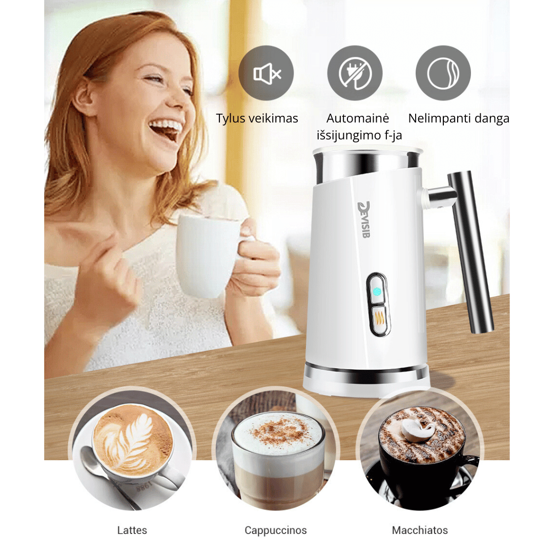 automatinis pieno putu plakiklis kavai