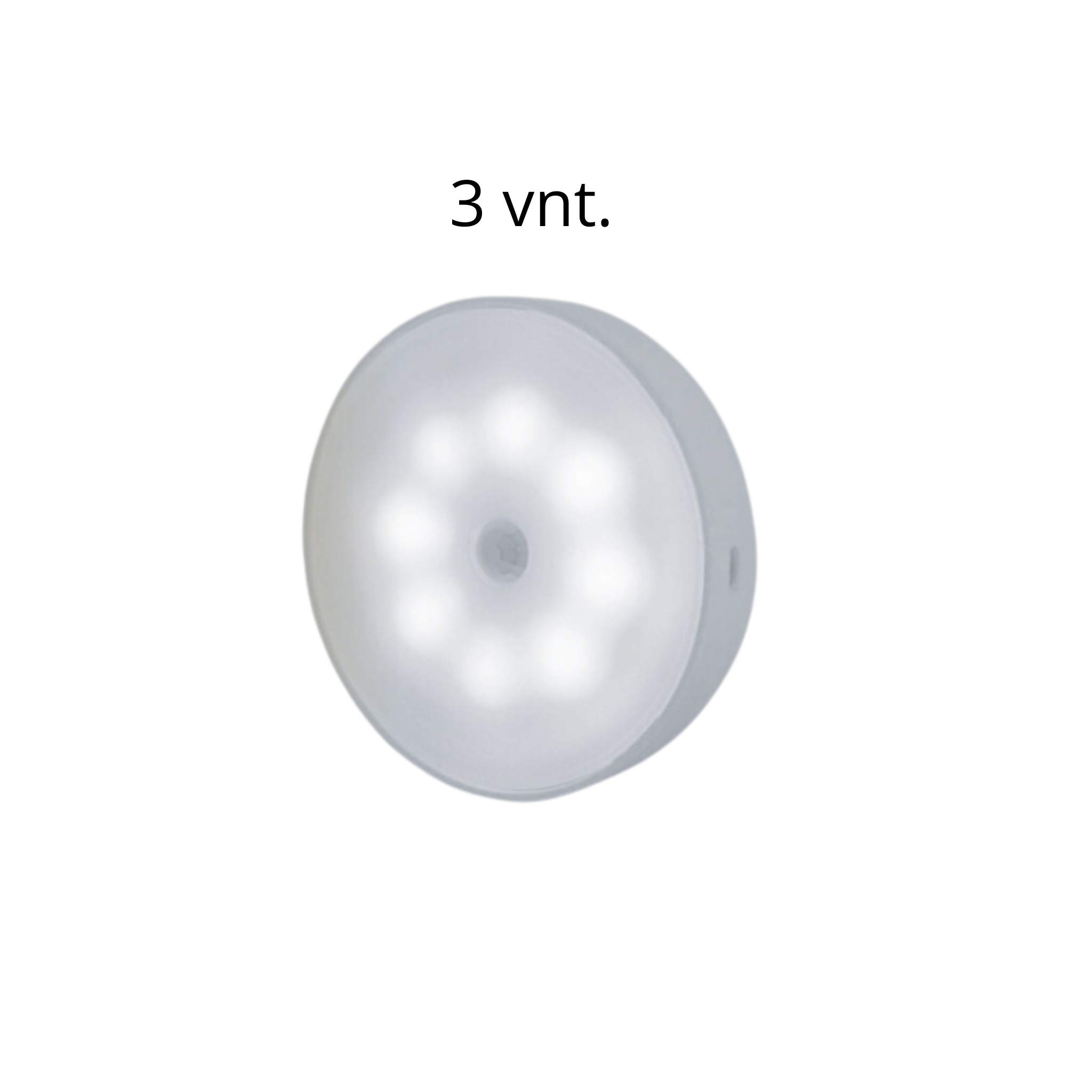 Šviestuvas su judesio davikliu šalta spalva 3vnt. komplektas